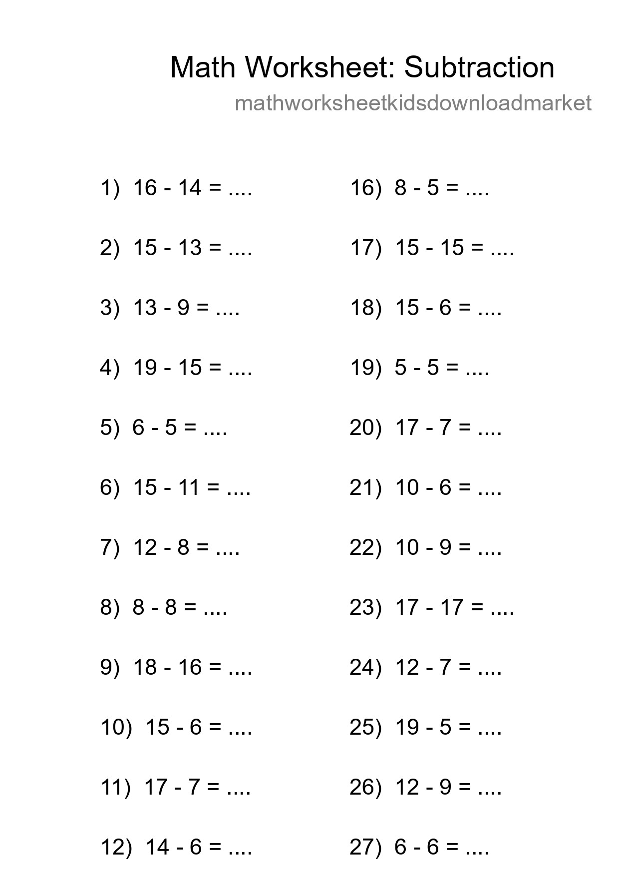 Free 30 Subtraction Math Worksheet For Grade 2 - Part 151