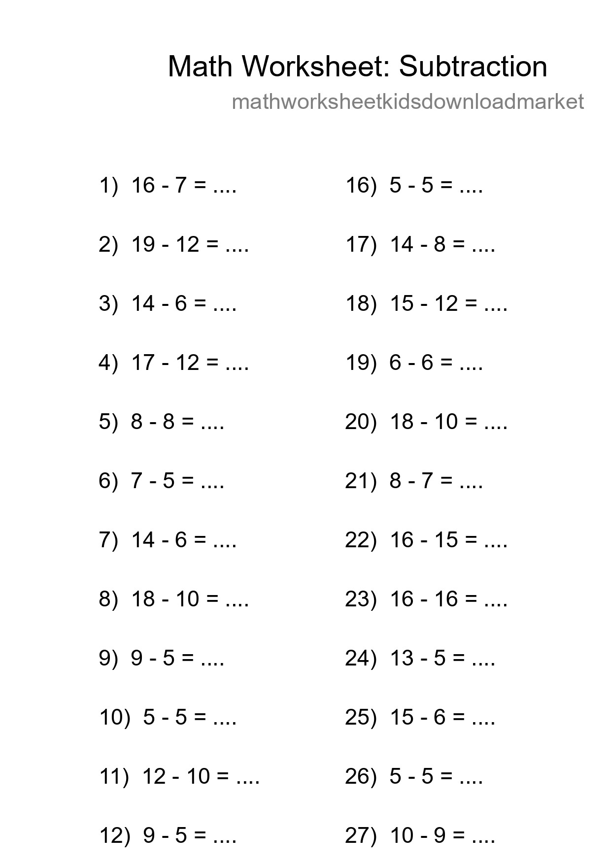 Free 30 Subtraction Math Worksheet For Grade 2 With Answers - Part 118