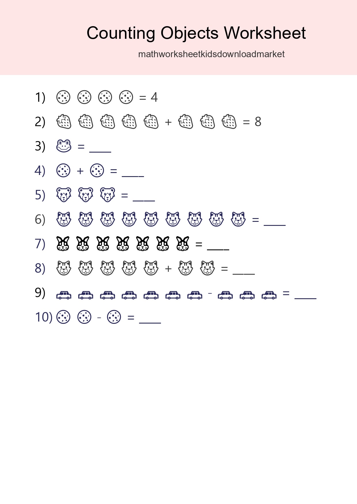 Free Counting Objects Worksheet For Kindergarten - Part 190
