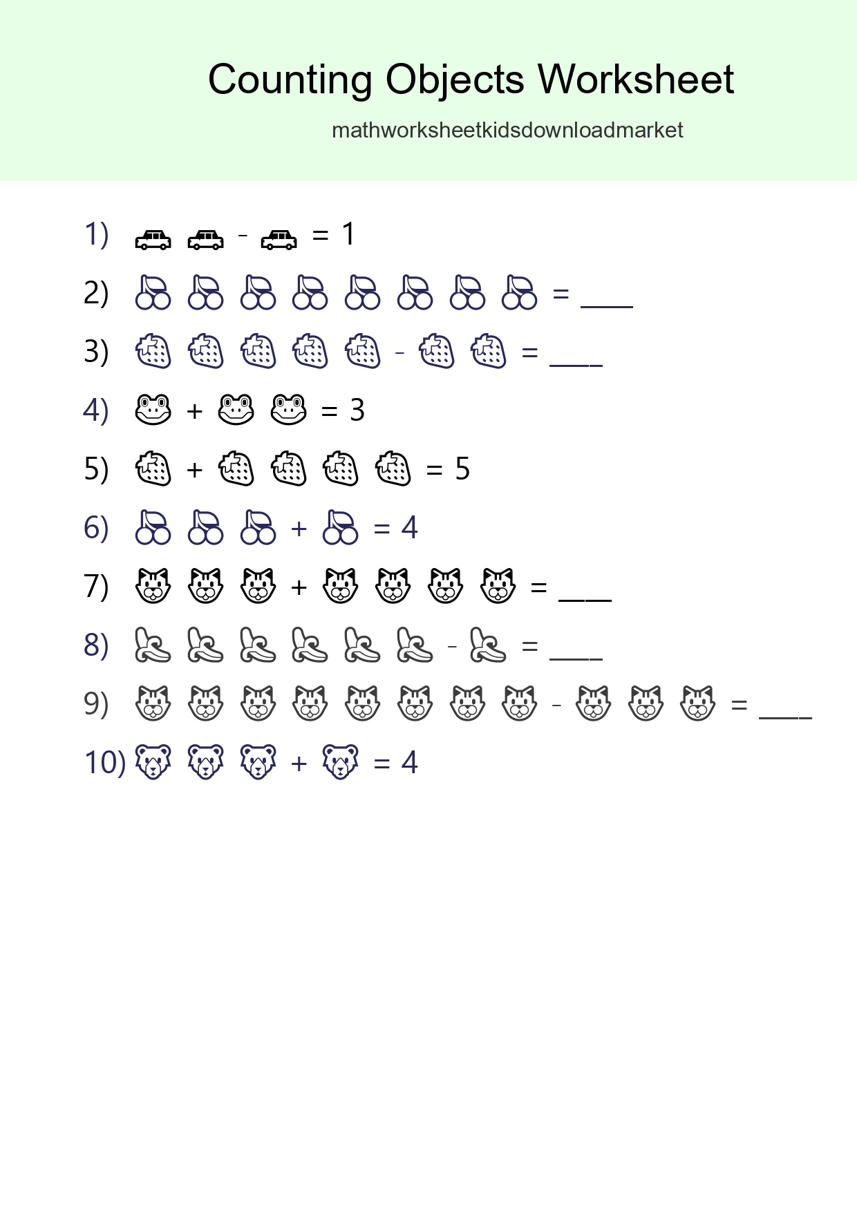 Free Counting Objects Worksheet For Kindergarten - Part 58