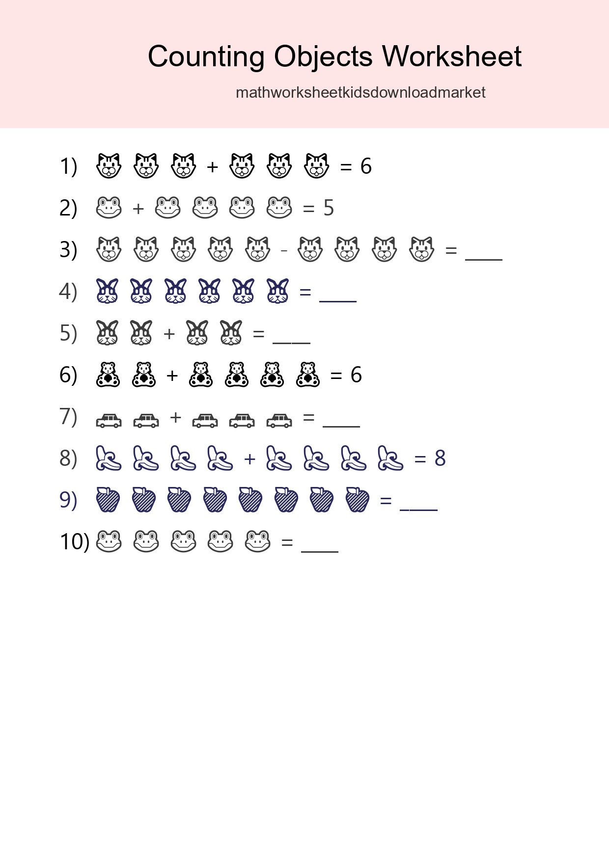 Free Counting Objects Worksheet For Kindergarten Printable - Part 157
