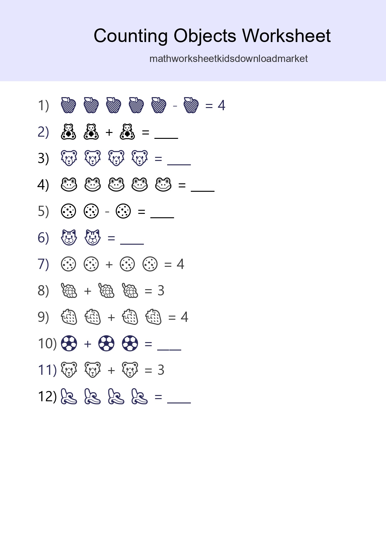 Free Counting Objects Worksheet For Pre-K Printable - Part 212