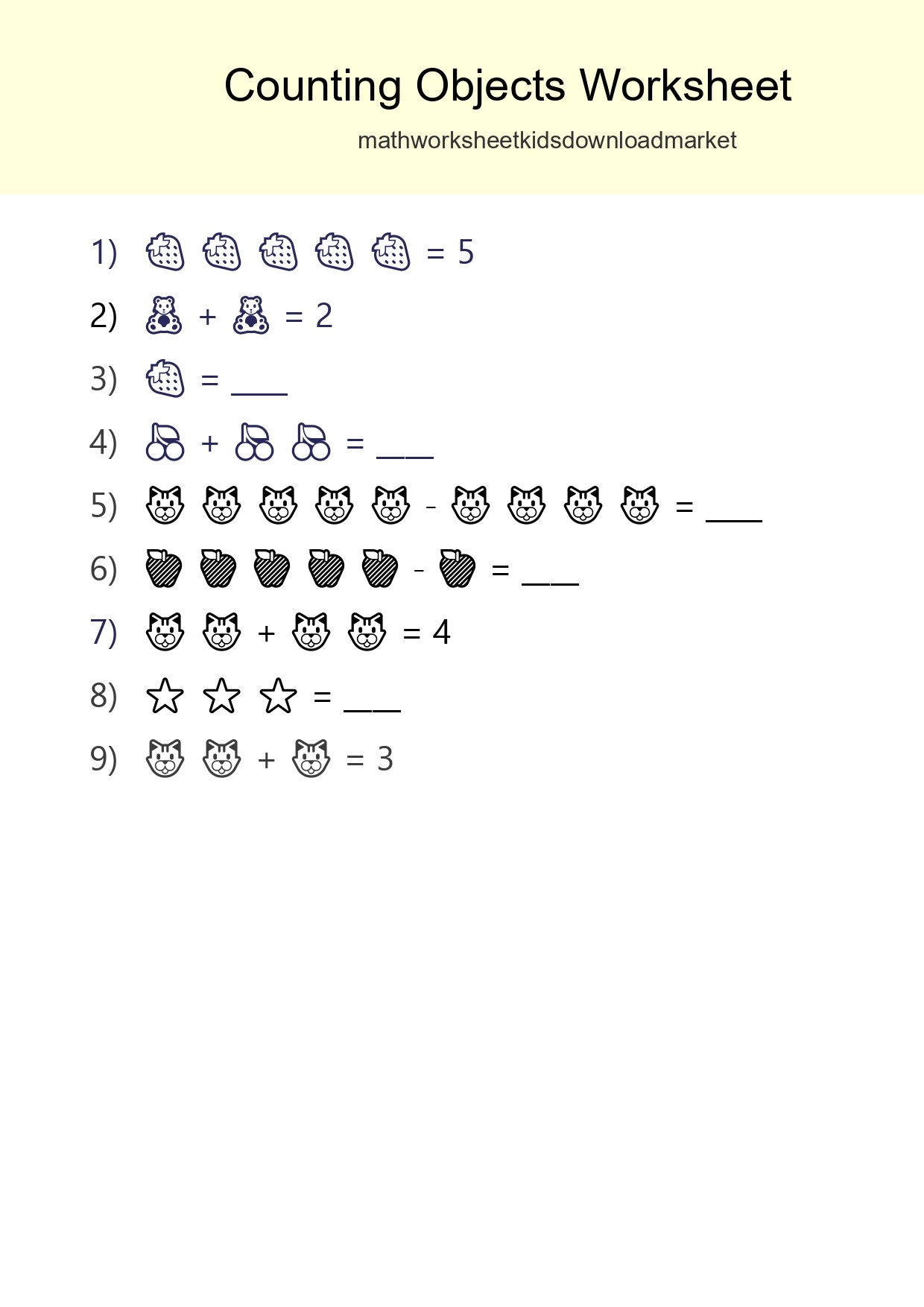 Free Counting Objects Worksheet For Pre-K Printable - Part 245