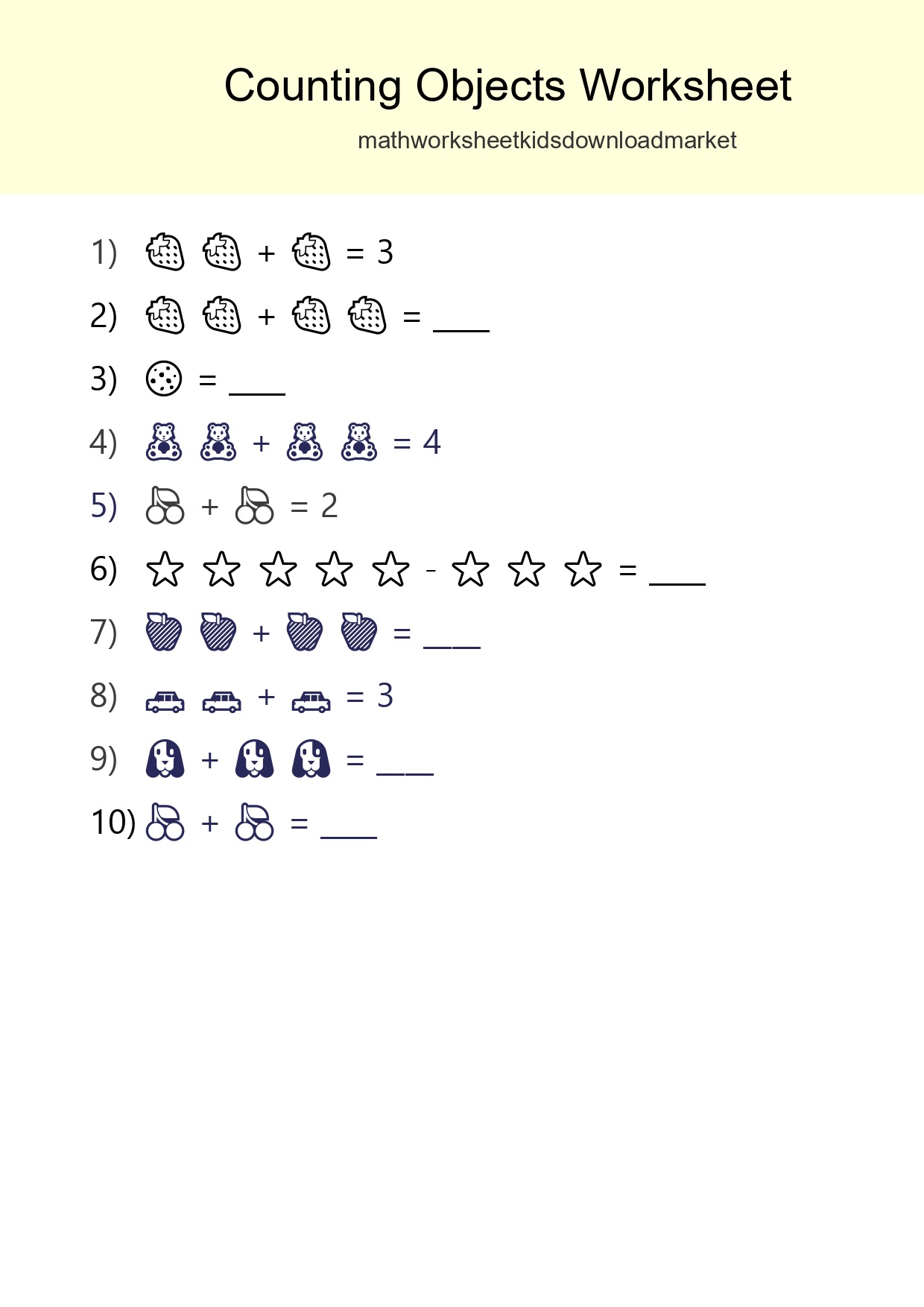 Pre-K Count The Objects Worksheet - Part 146