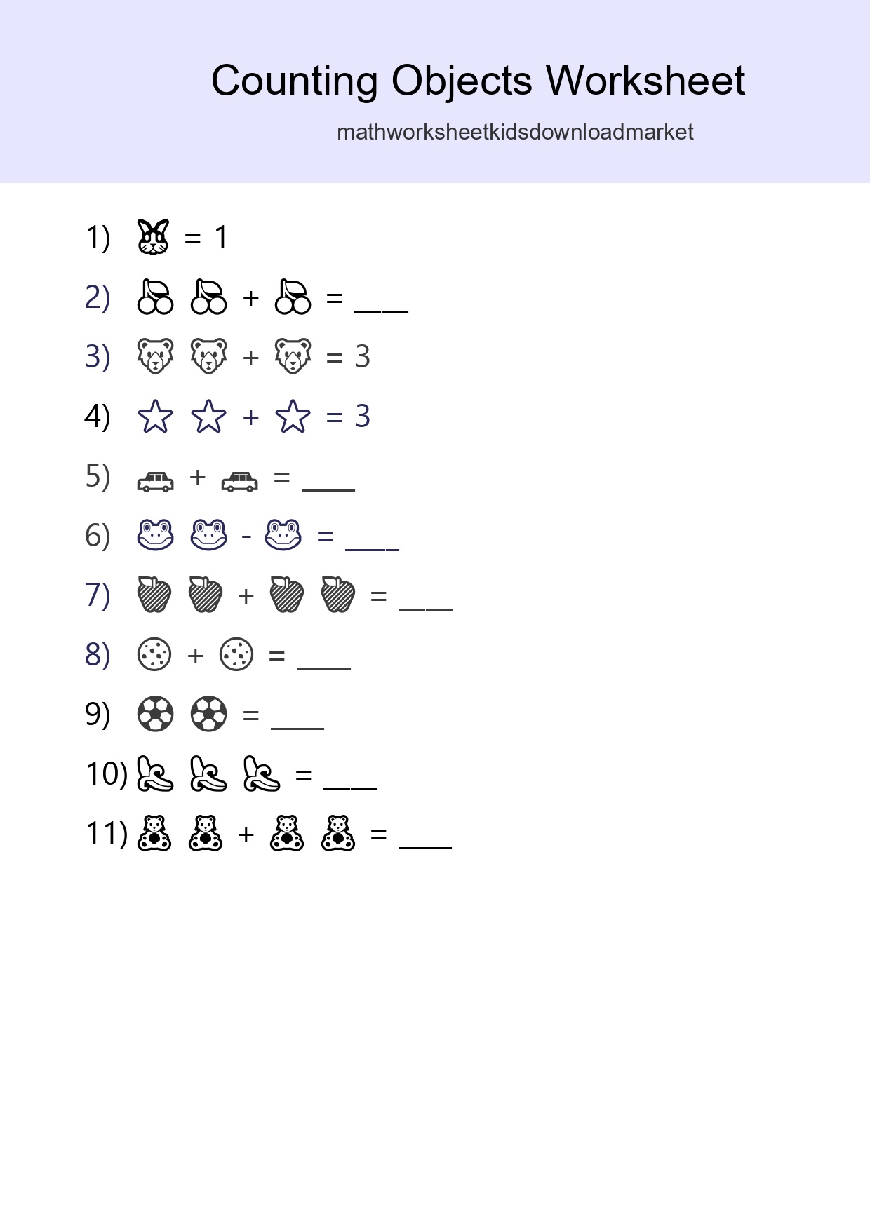 Pre-K Count The Objects Worksheet - Part 69