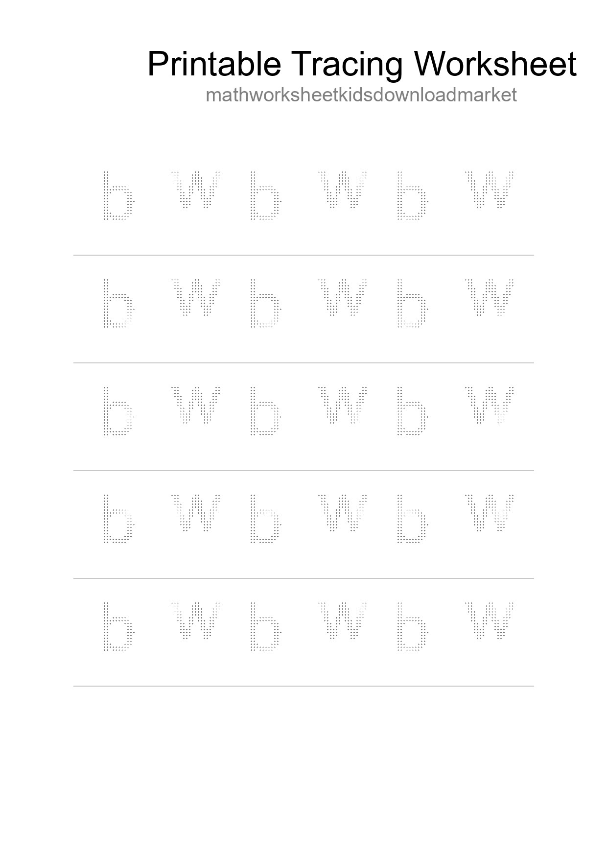 Printable Tracing Worksheet For Kids - Part 153