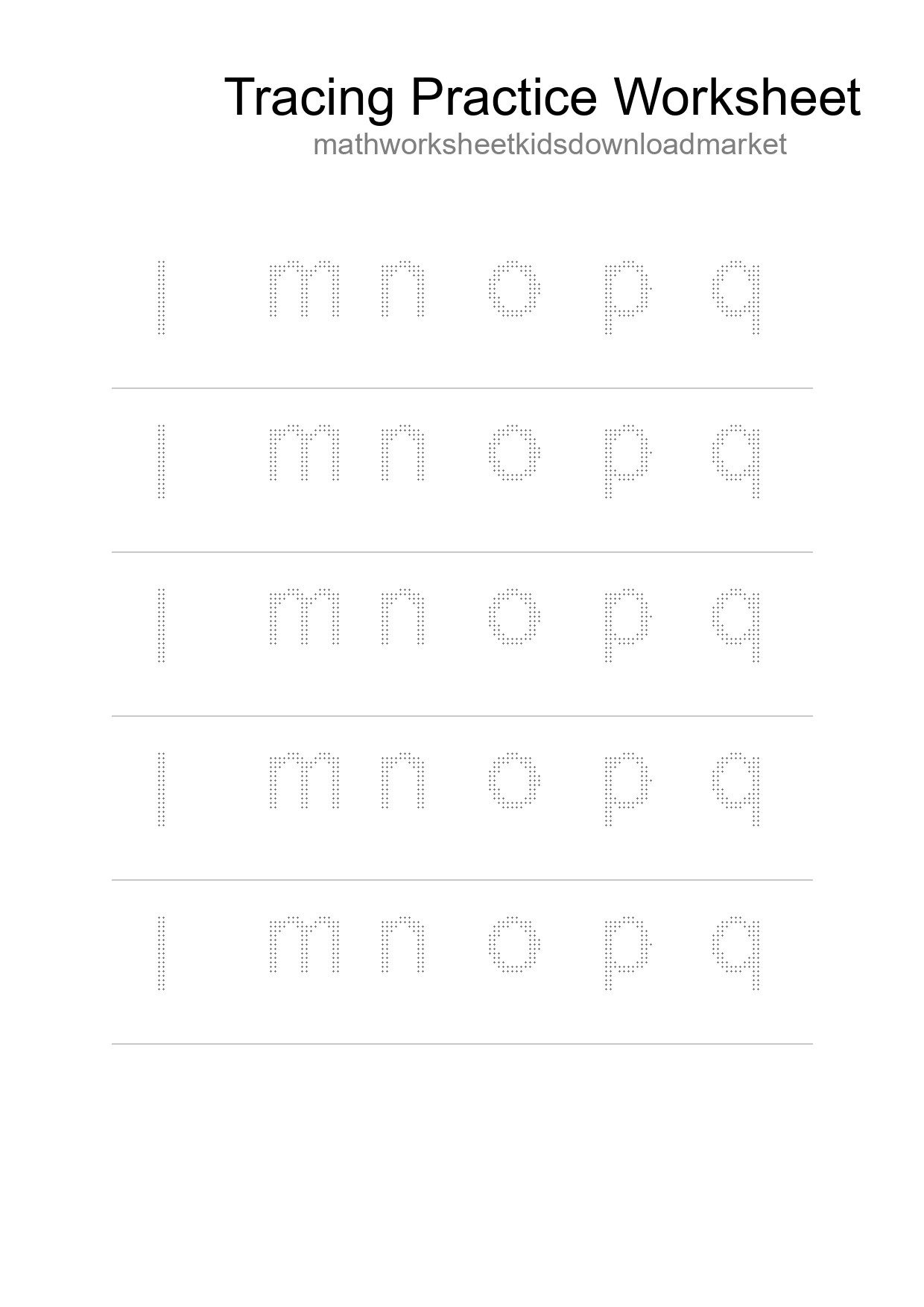 Printable Tracing Worksheet For Kids - Part 87